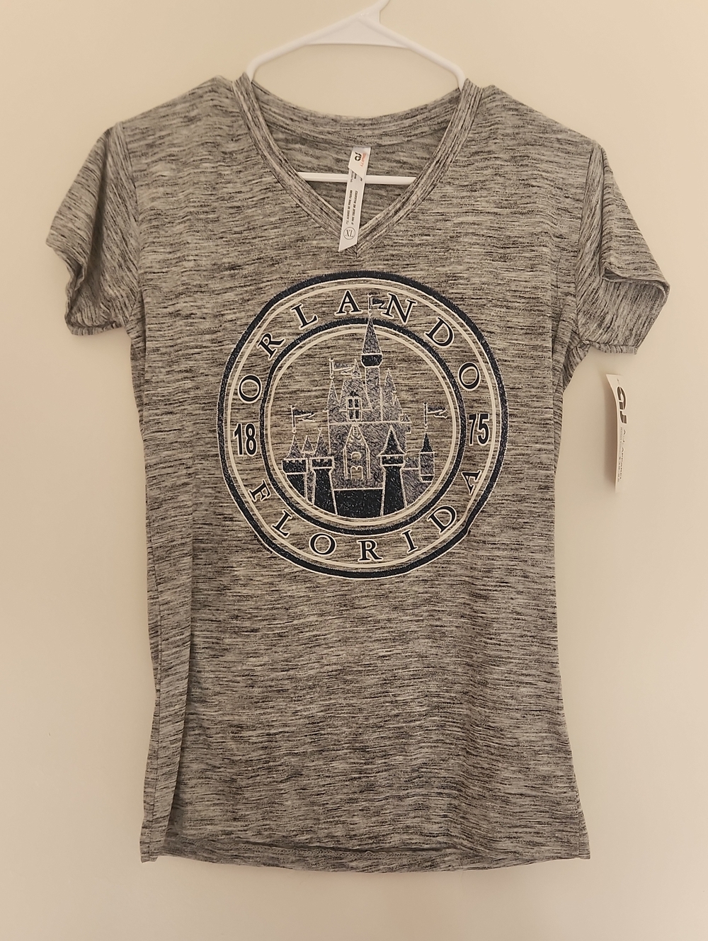 Women's Grey Orlando Florida Graphic V-Neck Tee